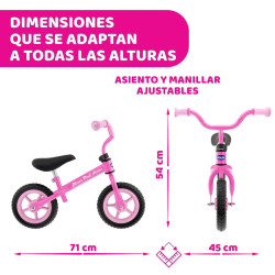 Bicicleta sin pedales rosa