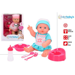 Colorbaby's - Muñeca Bebe Articulado 32 cm c/Accesorios