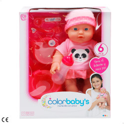 Colorbaby's - Muñeca Bebe Articulado 32 cm c/Accesorios