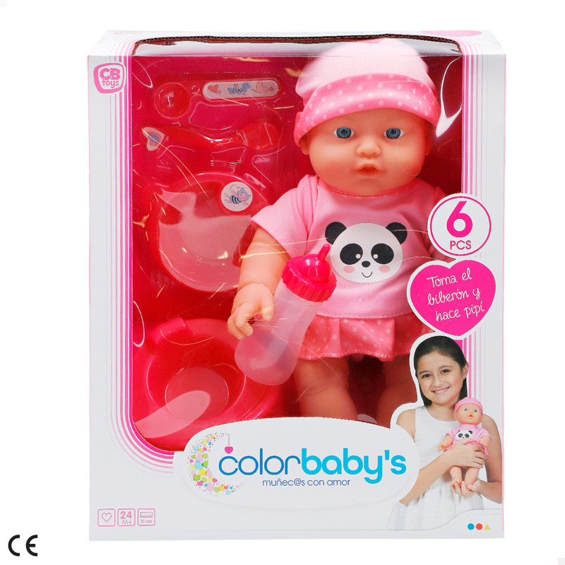 Colorbaby's - Muñeca Bebe Articulado 32 cm c/Accesorios