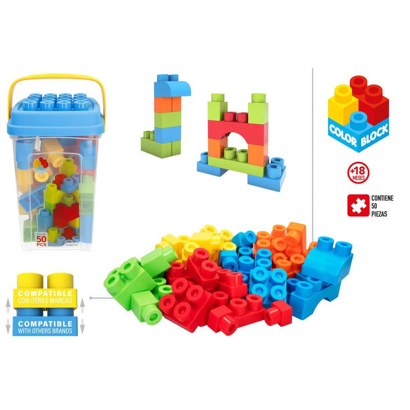 Cubo Bloques Construcción 50 Pcs