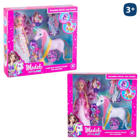 Muñeca con Unicornio 25 cm