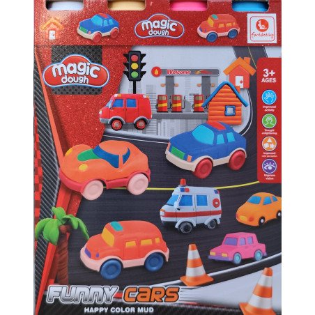 Pack 4 Botes Plastilina Accesorios Coche