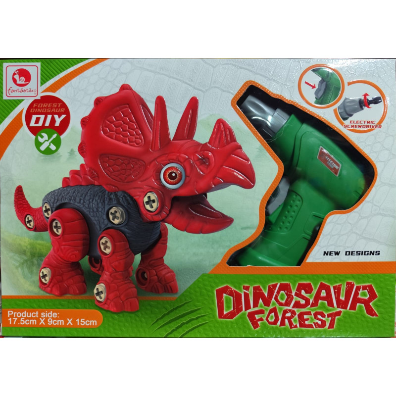 Dinosaurio desmontable con taladro