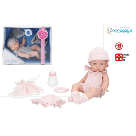 Colorbaby's - Muñeca Bebe Con Accesorio NewBorn 30 cm