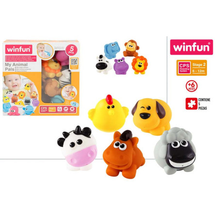 Winfun- Pack 5 Animales Goma