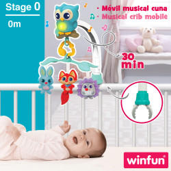 Winfun- Móvil Cuna Bosque 3 en 1