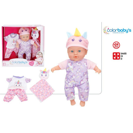 Colorbaby's - Bebe Blandito 32cm Unicornio