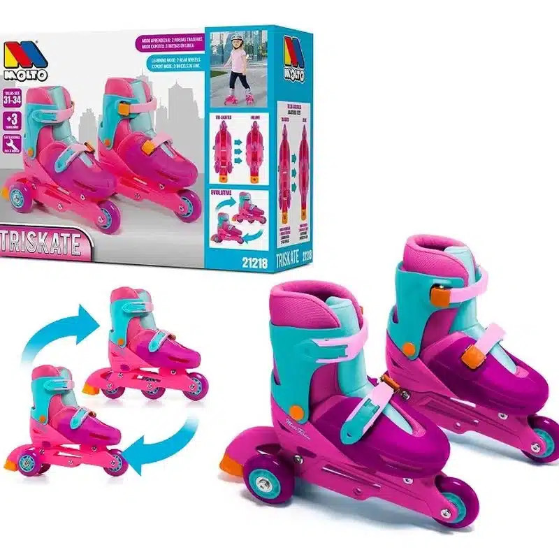 Patines En Línea Rosa Convertibles
