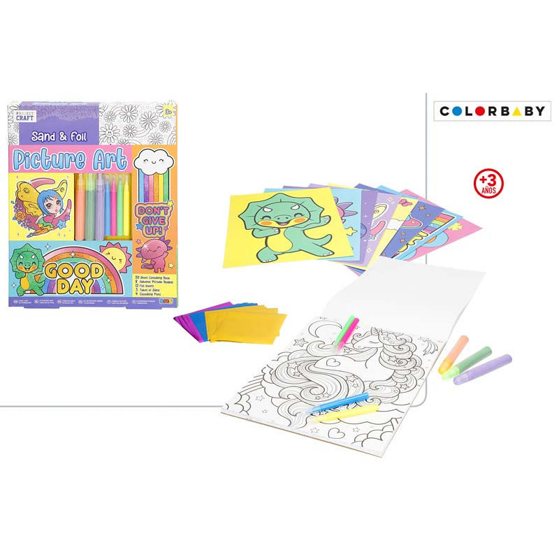 Set de Colorear con Arena y Láminas