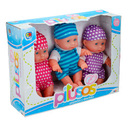 Pitusos- Set 3 Bebes 20 cm