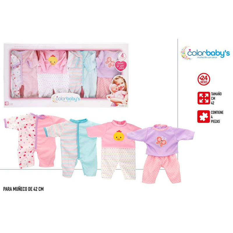 Set 4 Trajes Bebe 42 cm