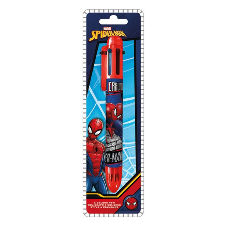 Boligrafo 6 Colores Spiderman
