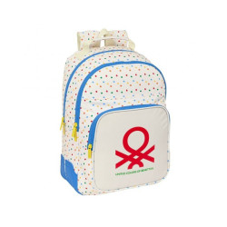 Mochila Doble Adaptable Carro Benetton Topitos 42 cm