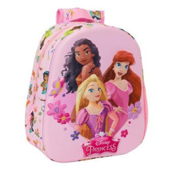 Mochila Preescolar 3D Princesas 33 cm