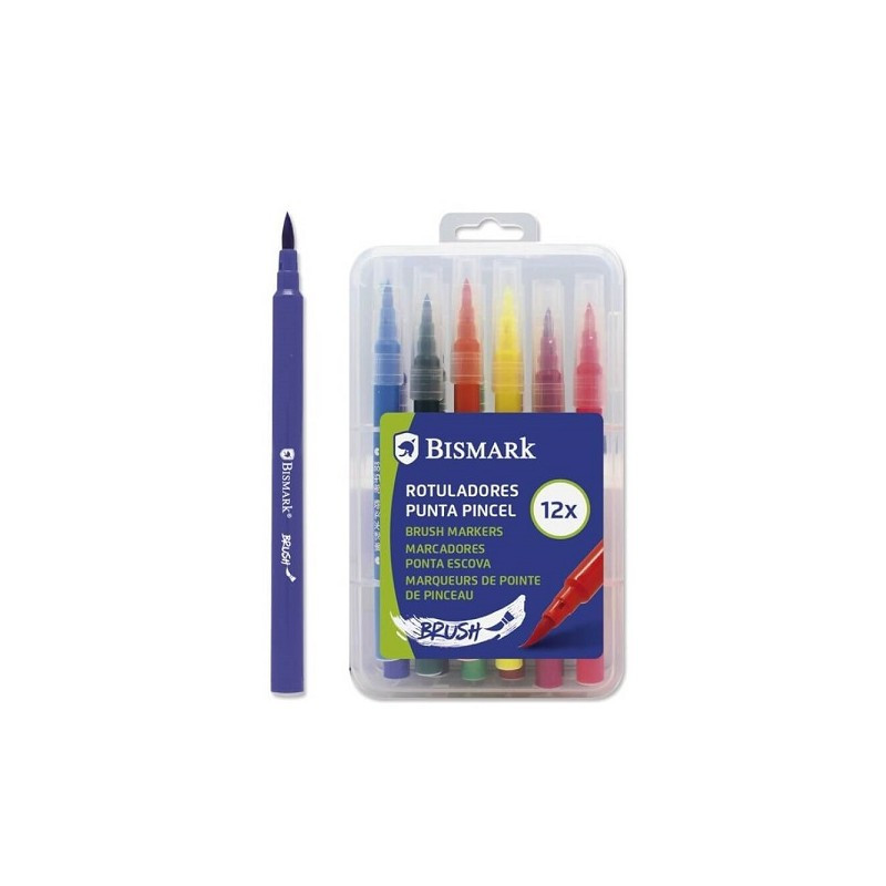 Rotuladores Punta Pincel Bismark 12 unds