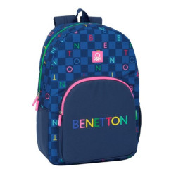Mochila Escolar Adaptable a Carro Benetton Damero 46 cm