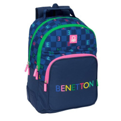 Mochila Escolar Doble con Cantoneras Adaptable a Carro Benetton Damero 42 cm