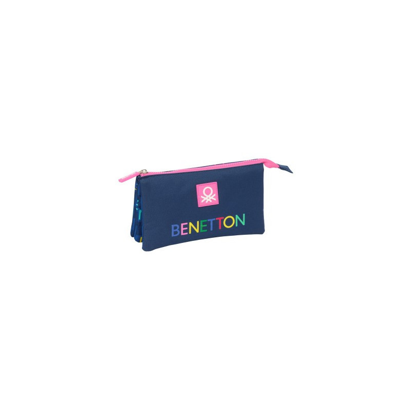 Estuche Portatodo Triple Benetton Damero