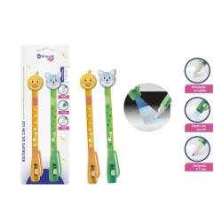 Set 2 Bolígrafo Gel con Luz Pato y Gato