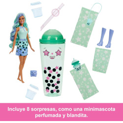 Muñeca Barbie Pelo Verde Vaso Te