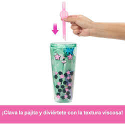 Muñeca Barbie Pelo Verde Vaso Te