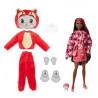 Muñeca Barbie Cutie Reveal Disfraces Panda Rojo - Gatito