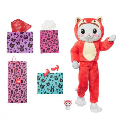 Muñeca Barbie Cutie Reveal Disfraces Panda Rojo - Gatito