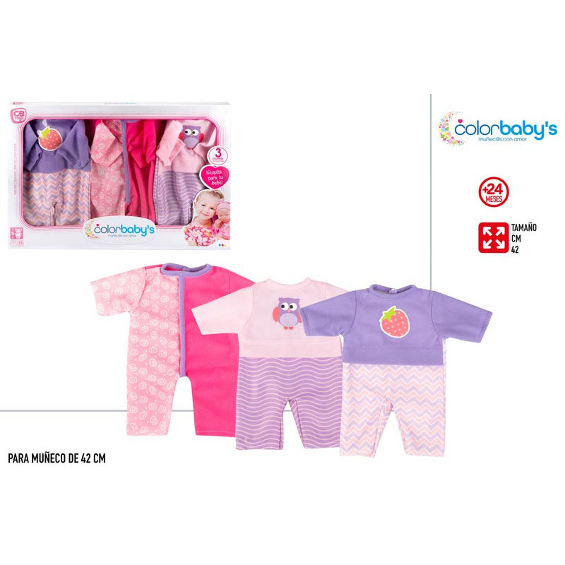 Set 3 Pijamas Bebe 42cm