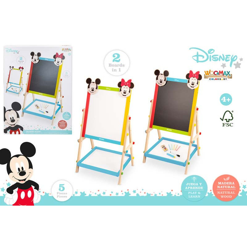 Woomax- Pizarra Mickey y Minnie 2 en 1