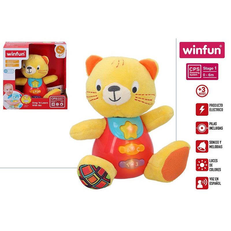 Winfun- Peluche Luz y Sonido Gatito