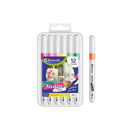 Rotuladores Bismark Acrilicos Metalizados 12U.