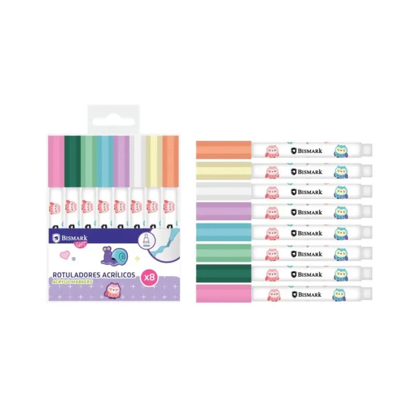 Pack 8 Rotuladores Acrilicos Pastel
