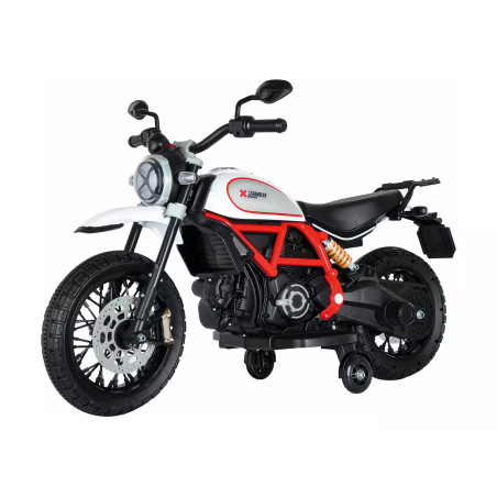 Moto a Batería Ducati Scrambler 12V Blanca con Luz