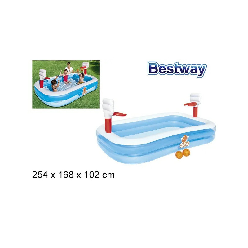 Piscina Baloncesto Hinchable 251×102 cm