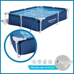Piscina Desmontable Rectangular Bestway Steel Pro 221x150x43 Cm
