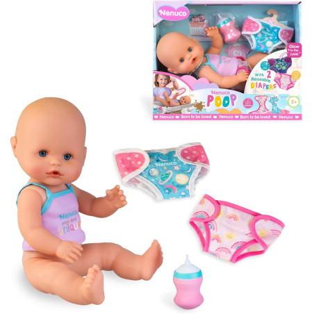 Nenuco Pop Muñeco con 2 Pañales Reutilizables y Accesorios