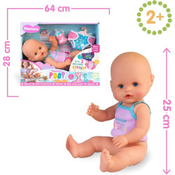 Nenuco Pop Muñeco con 2 Pañales Reutilizables y Accesorios
