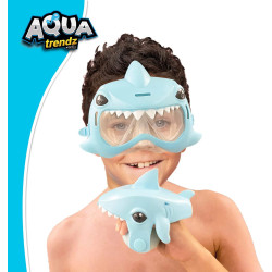 AquaTrendz- Tiburón Mascara de Buceo y Pistola de Agua