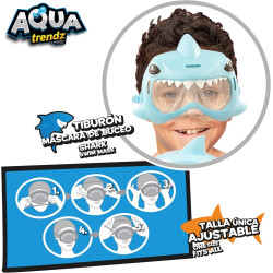 AquaTrendz- Tiburón Mascara de Buceo y Pistola de Agua