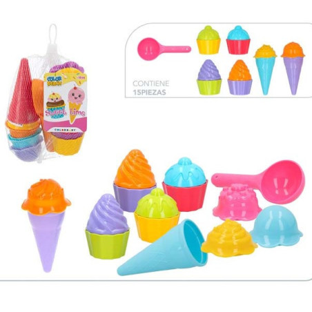 Moldes Playa Conos De Helados Y Cupcakes 15 Piezas