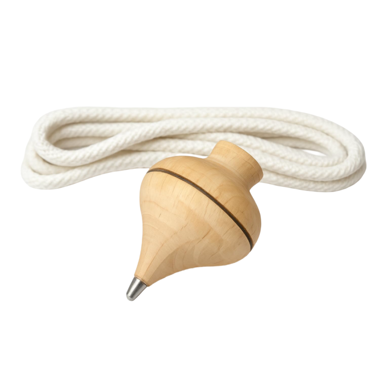 Peonza Madera Punta Fina C/Cuerda