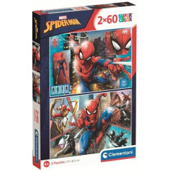 Clementoni - Puzzle Spiderman 2x60 piezas
