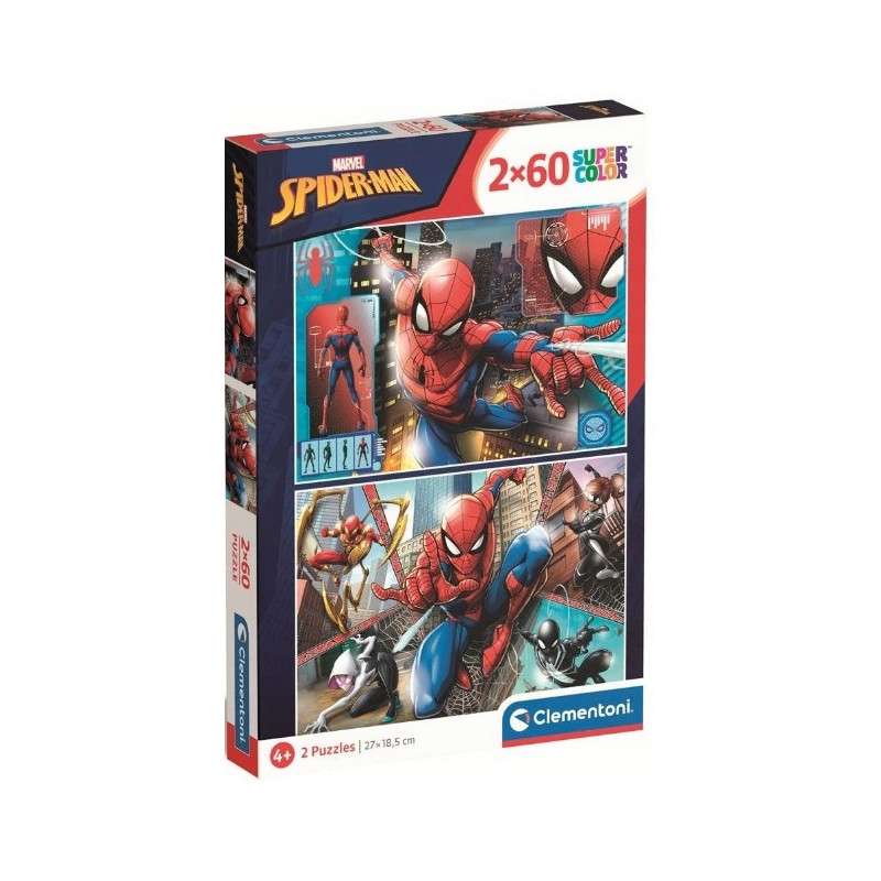 Clementoni - Puzzle Spiderman 2x60 piezas