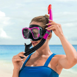 Bestway- Gafas De Buceo Con Tubo Vidrio Templado