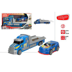 Camion Portavehiculos Friccion con Coche Racing 36cm