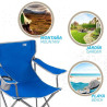 Silla Plegable Camping Con Posavasos Azul Aktive