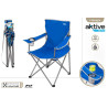 Silla Plegable Camping Con Posavasos Azul Aktive