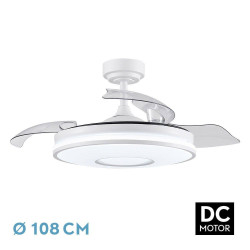 Ventilador Dc Dani 59w Blanco 3asp.107d 6980l 3000-4000-6000k Remot+mem+tempo