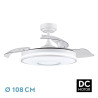 Ventilador Dc Dani 59w Blanco 3asp.107d 6980l 3000-4000-6000k Remot+mem+tempo